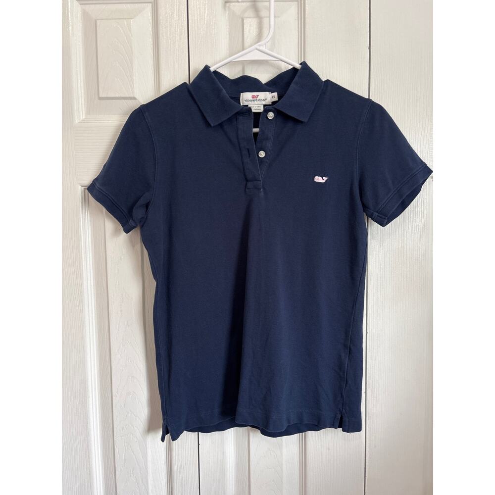 Vineyard Vines Navy Blue Cotton Blend Preppy Polo Size XS